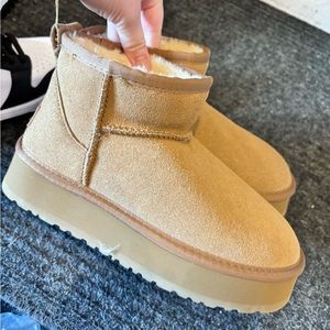 Platform chestnut uggs